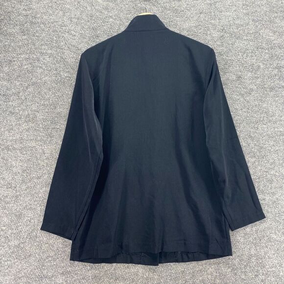 SG Blazer Women S Small Black Button Up Crew Neck Long Sleeve Casual Solid - Picture 2 of 8